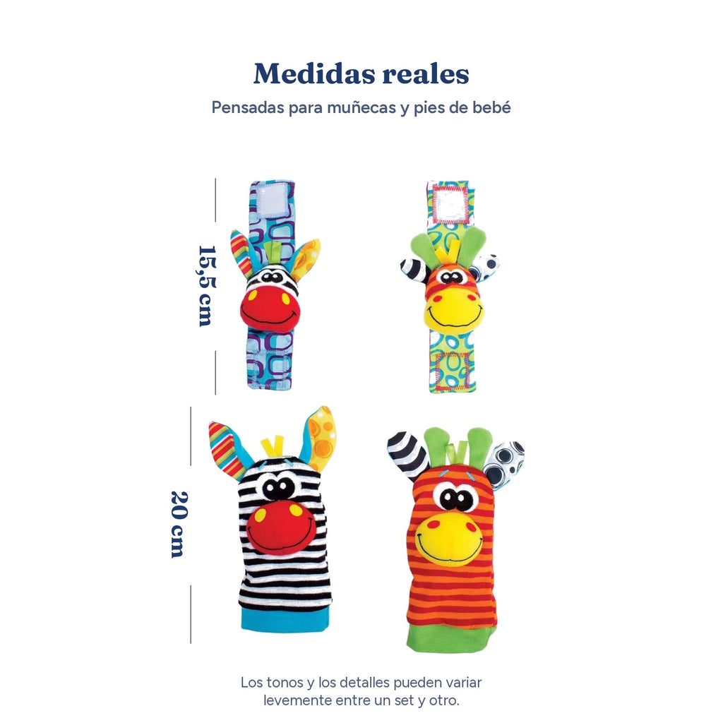 Medidas: muñequera de 15,5 cm y calcetín de 20 cm