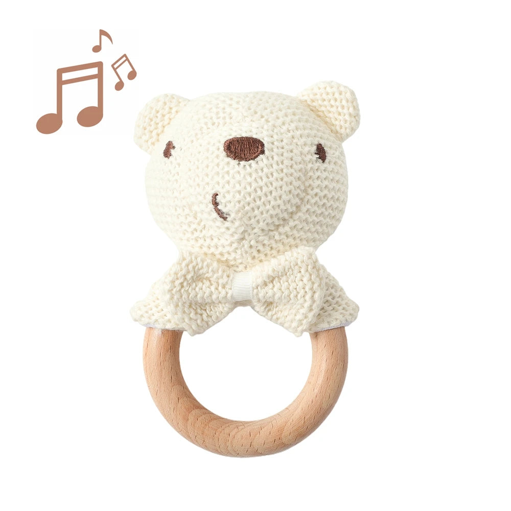 Sonajero de Osito de Crochet — Osito Blanco