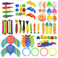 Todos los modelos de juguetes de buceo: tiburones, delfines, aros, torpedos y pulpos