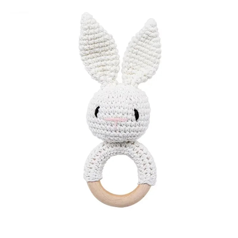 Sonajero de crochet — Conejito Blanco