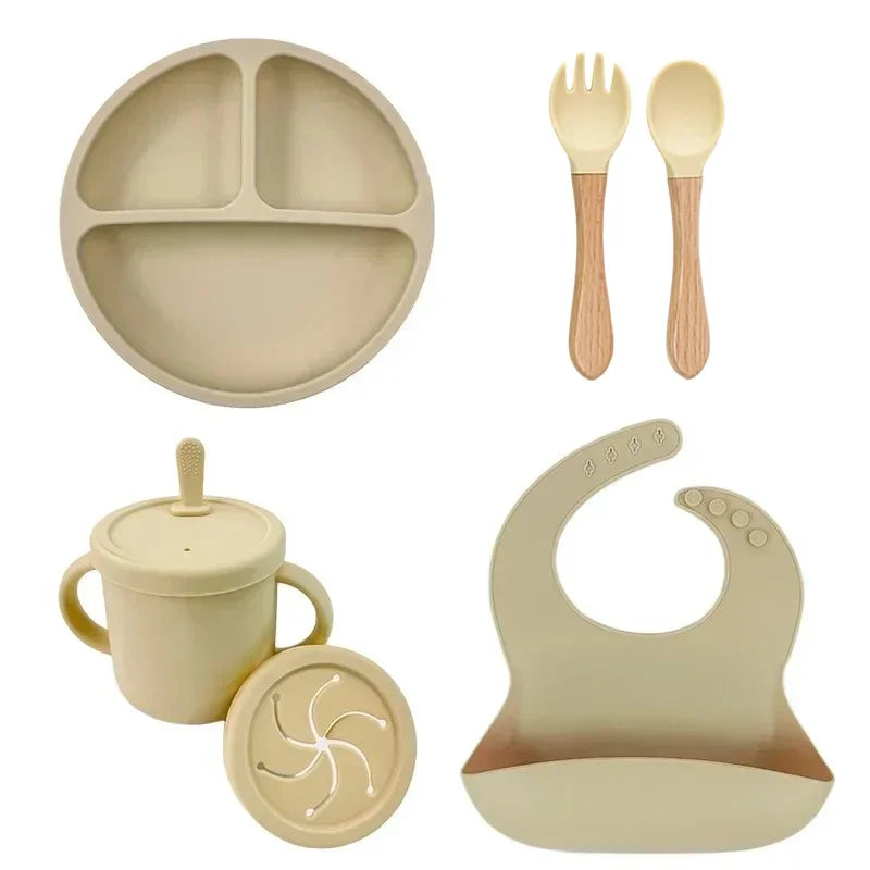 Set de Alimentación de Silicona — Beige (6 piezas)