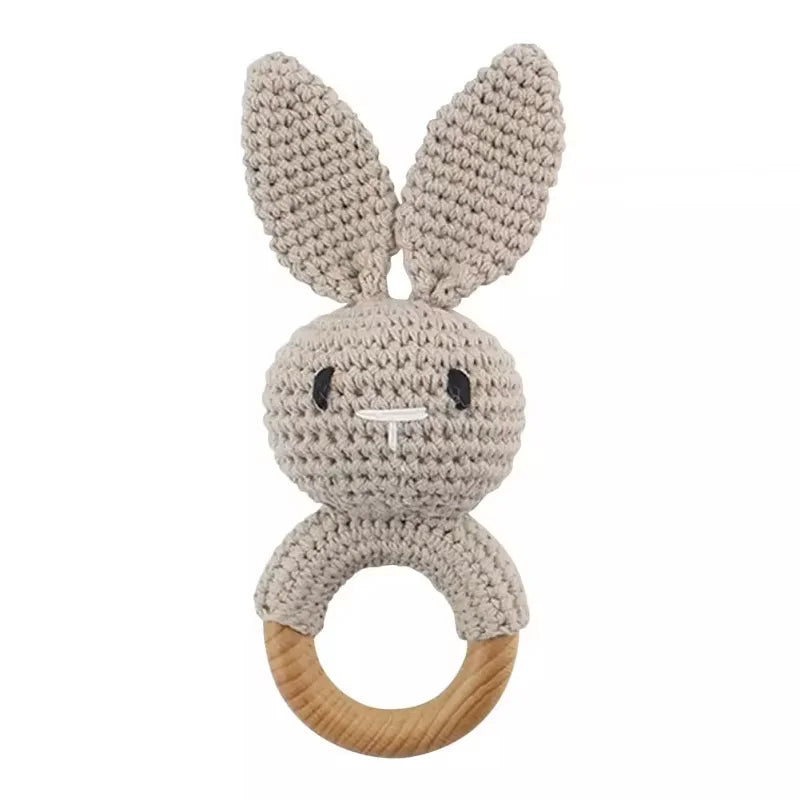 Sonajero de crochet — Conejito Gris