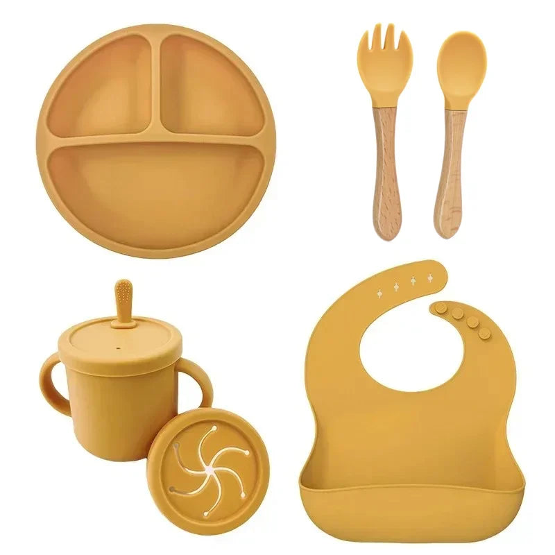 Set de Alimentación de Silicona — Amarillo (6 piezas)