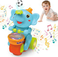 Elefante Baterista Musical con Pelota Flotante — Azul