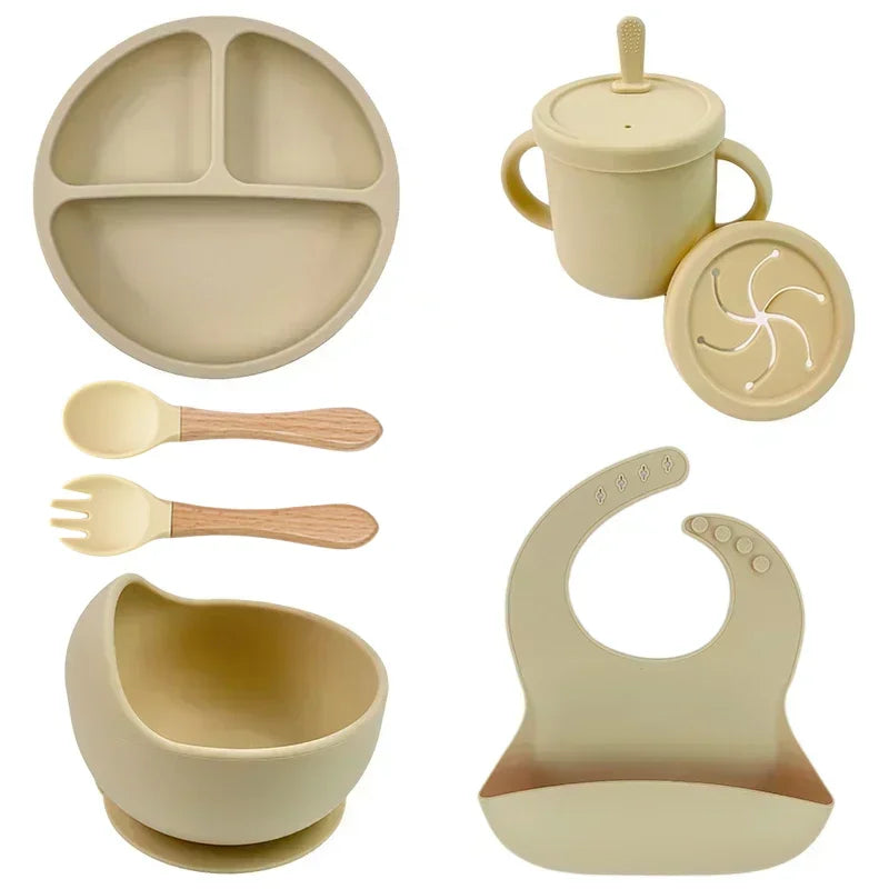 Set de Alimentación de Silicona — Beige (7 piezas)