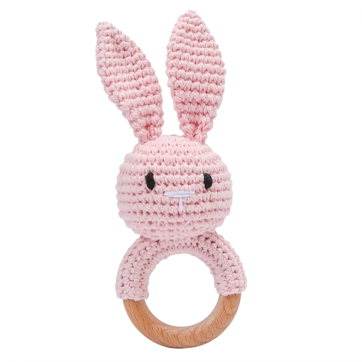Sonajero de crochet — Conejito Rosa