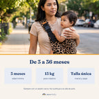 De 3 a 36 meses, hasta 13 kilos, talla unica para mama y papa