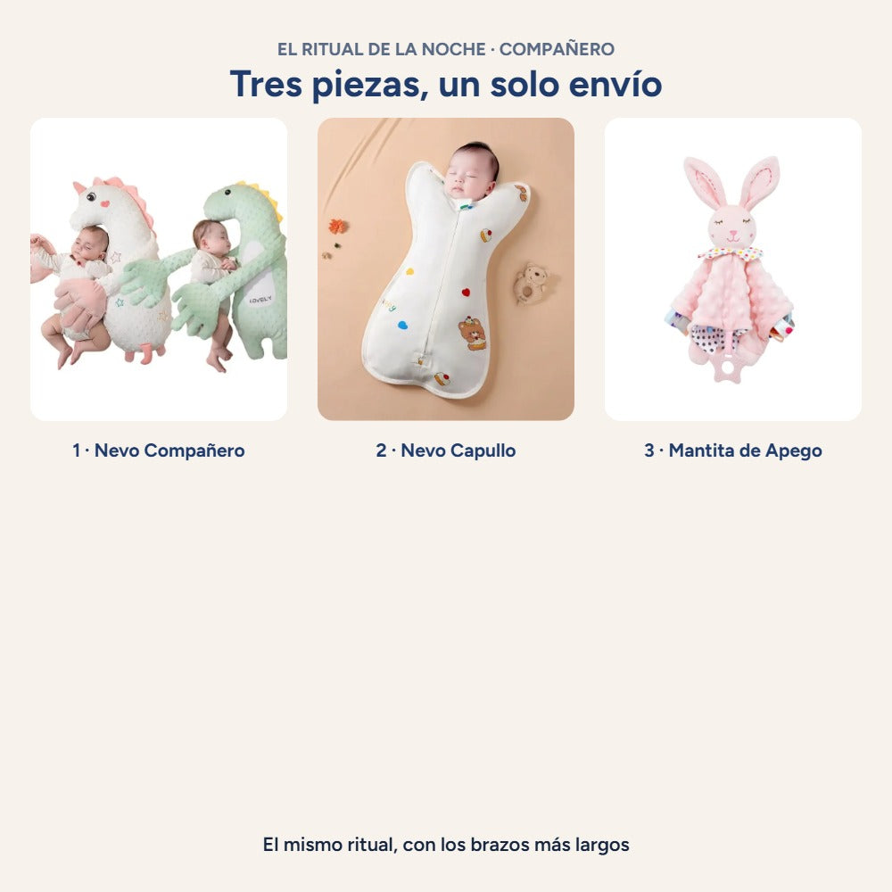 El Ritual de la Noche · Compañero: peluche grande, saco de dormir y mantita de apego